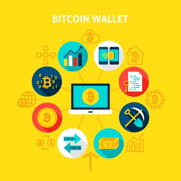 Concepto de billetera Bitcoin — Archivo Imágenes Vectoriales