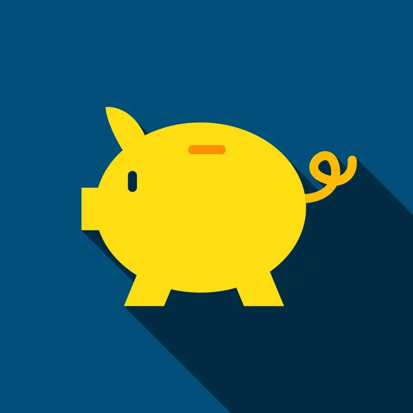 Bank Piggy płaskie ikona — Wektor stockowy
