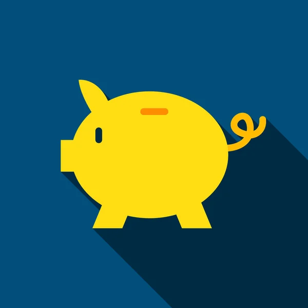 Banco Piggy Apartamento Icono — Vector de stock