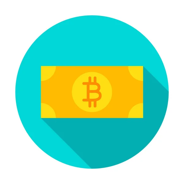 Круговая икона Bitcoin Banknote — стоковый вектор