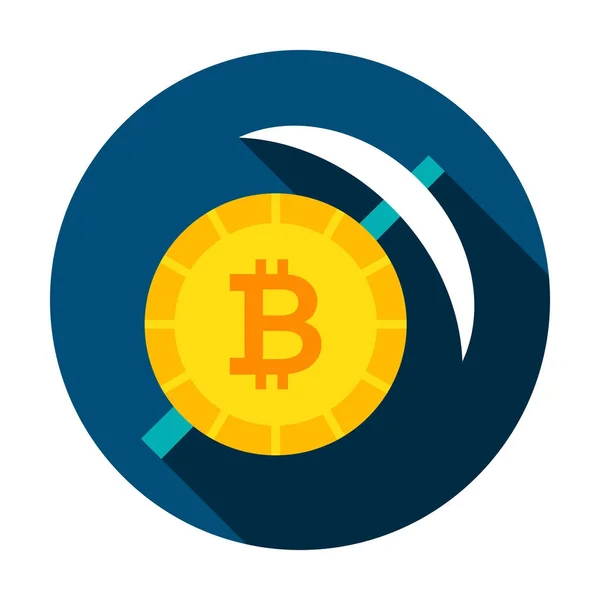 Bitcoin Mining Circle Icon — Stock Vector