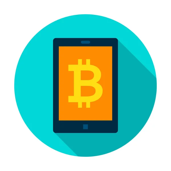 Icono del círculo de la tableta Bitcoin — Archivo Imágenes Vectoriales