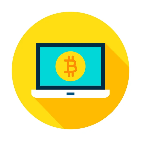 Портативный Bitcoin Circle Icon — стоковый вектор
