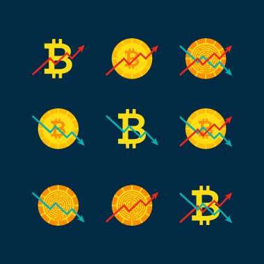 Cryptocurrency yukarı aşağı grafik