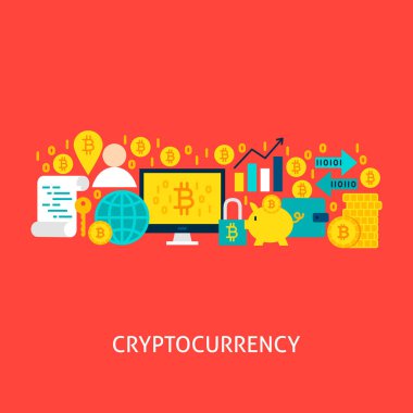 Cryptocurrency vektör kavramı