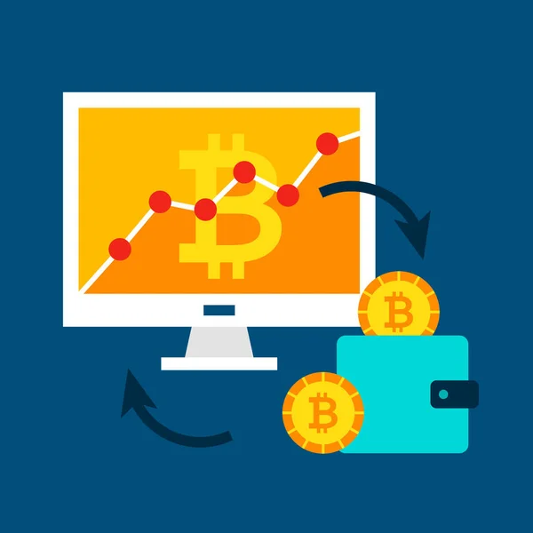 Bitcoin Rates Concepto — Vector de stock