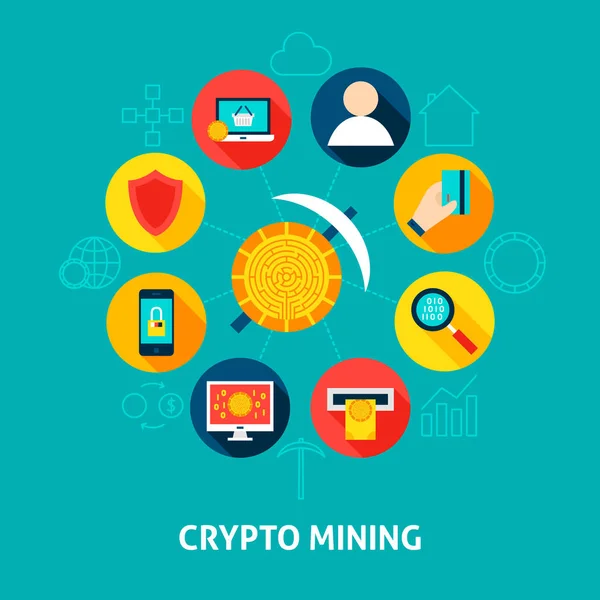 Crypto Mining Concept — Stock Vector