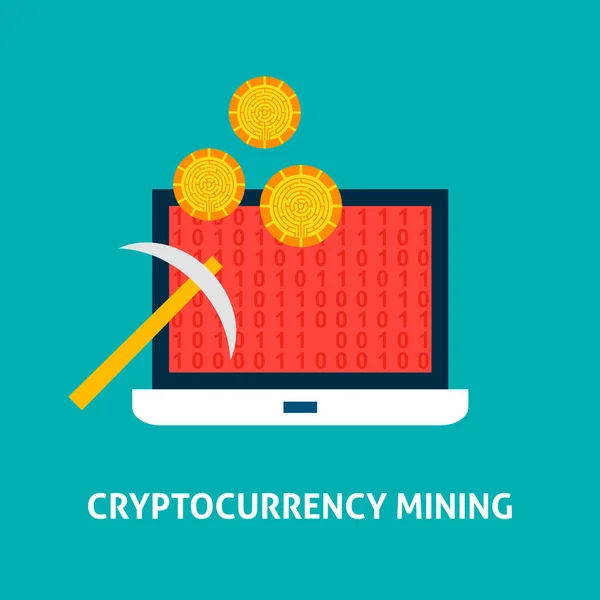 Cryptocurrency Mining Concept — Stock Vector