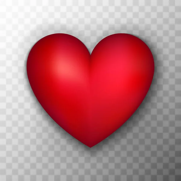 Průhledné pozadí červené srdce — Stockový vektor