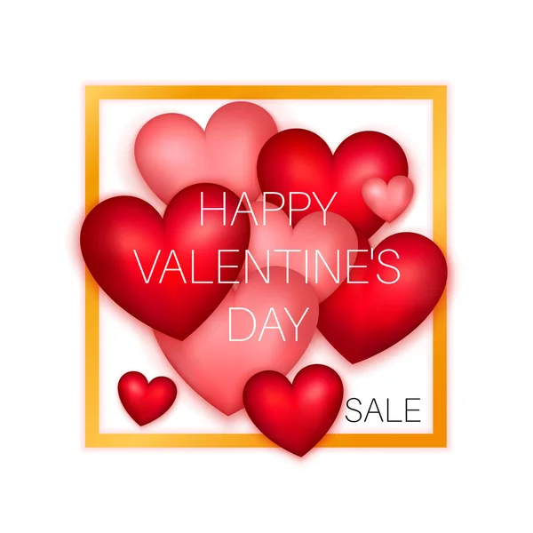 Happy Valentines Day Sale Poster — Stock Vector