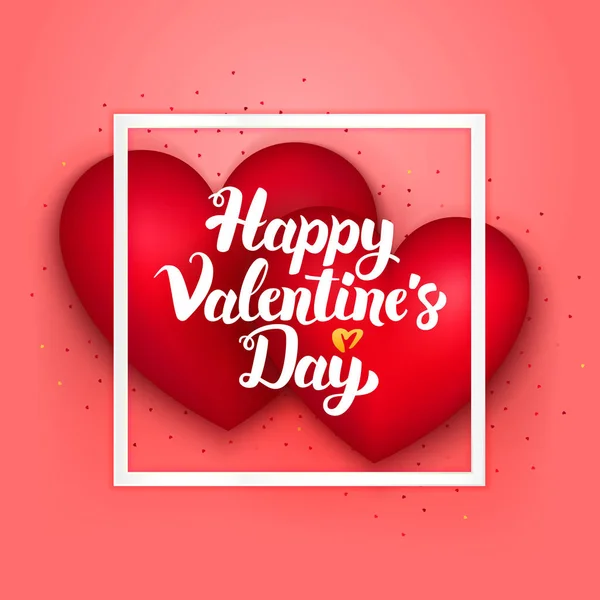 Carte de Saint Valentin rose heureux — Image vectorielle