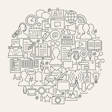 Blogging satır simgeler daire