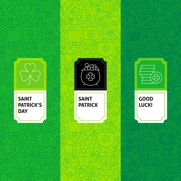 Line Saint Patrick Package Labels — Stock Vector