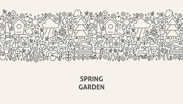 Bahar bahçe afiş kavramı — Stok Vektör