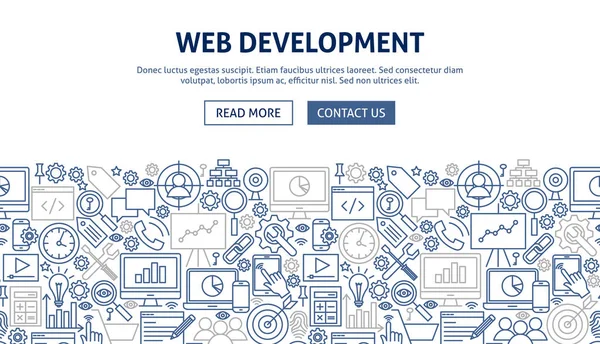 Web Development Banner Design — Stockový vektor