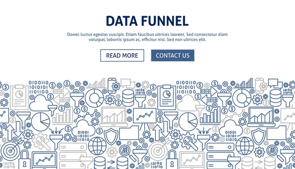 データ漏斗のバナー デザイン — ストックベクタ