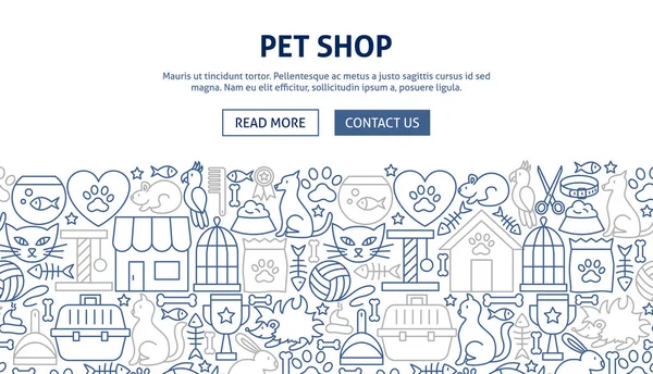 Projeto de Banner da loja do animal de estimação —  Vetores de Stock