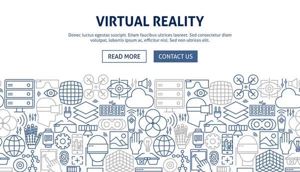 Desain Banner Realitas Virtual - Stok Vektor