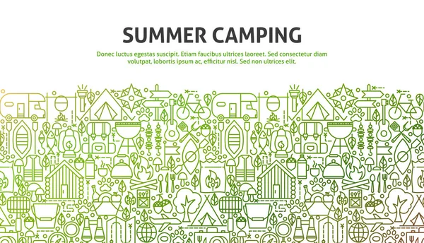 Summer Camping Concept — Stock Vector