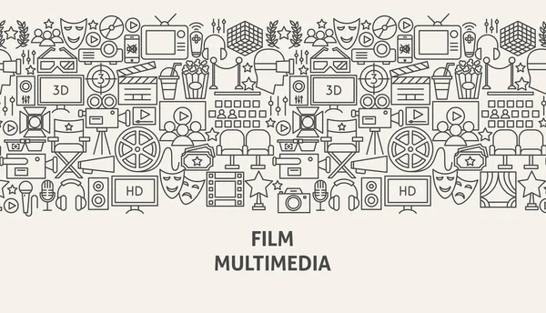 Concept de bannière multimédia de film — Image vectorielle