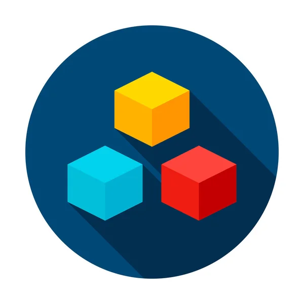 Ícone de Círculo de Cubo 3D — Vetor de Stock