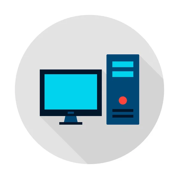 Persoonlijke computer cirkel pictogram — Stockvector