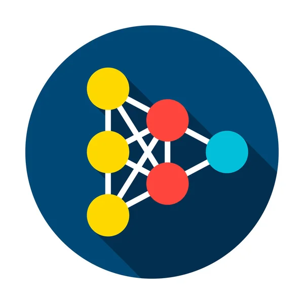 Neuraal netwerk grafiek cirkel pictogram — Stockvector