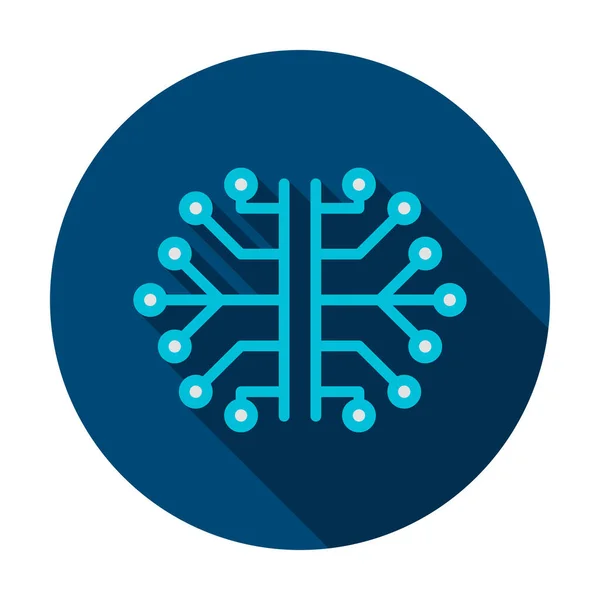 Mikrochip hjärna cirkel ikon — Stock vektor