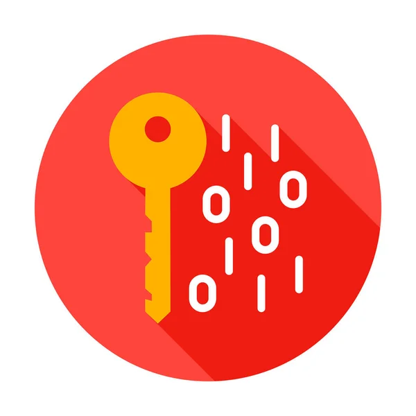 Key Binary Code Circle Icon — Stock Vector