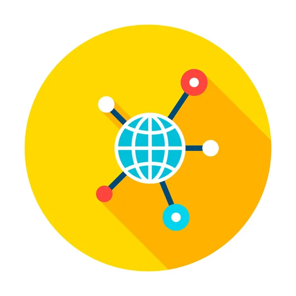 Grafiek Globe Connection Circle Icon — Stockvector