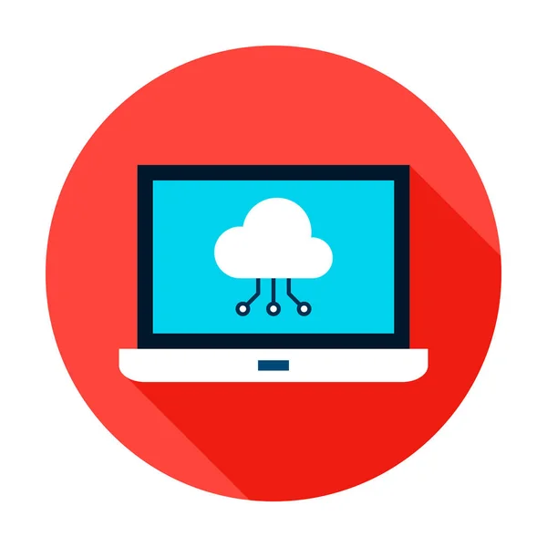 Cloud Computing Laptop Circle Icon — Stock Vector