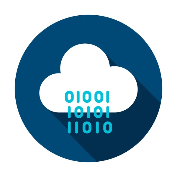 Cloud Computing Binary Circle Icon — Stock Vector