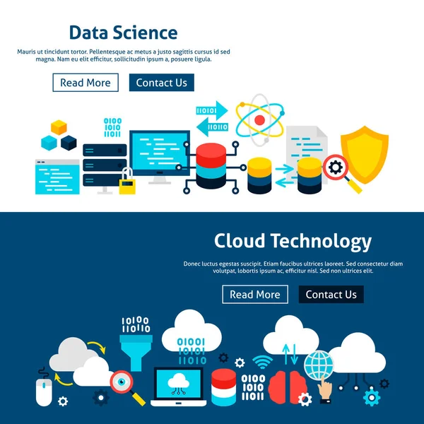 Website Data Science Banners — Διανυσματικό Αρχείο