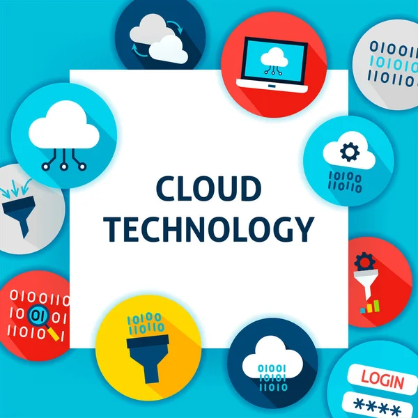 Vorlage für Cloud-Technologie — Stockvektor