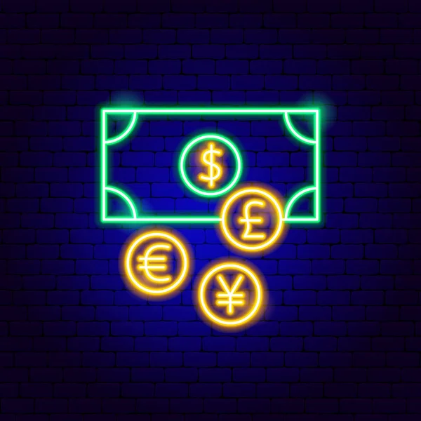 Money Exchange Neon Sign — Vector de stoc