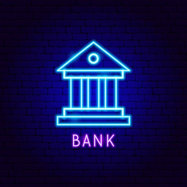 Bank Neon Label — Stock Vector