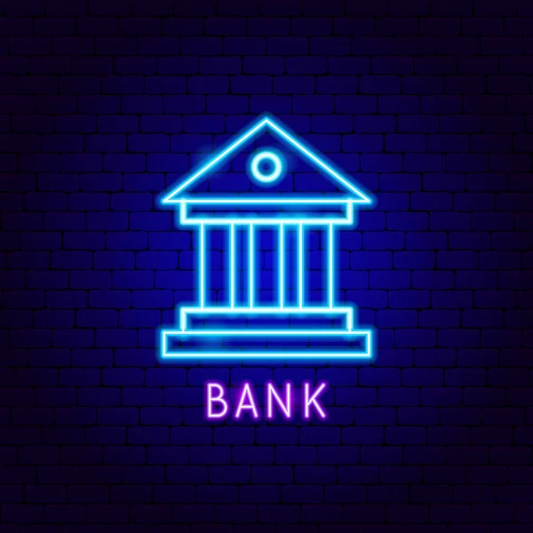 Bank Neon Label — Stockvector