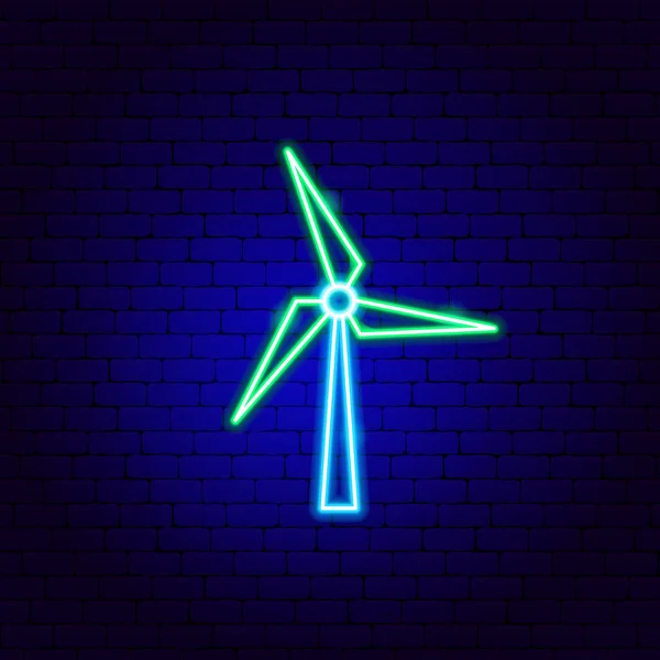 Énergie éolienne Néon signe — Image vectorielle