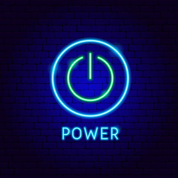 Power Neon Label — Stock Vector