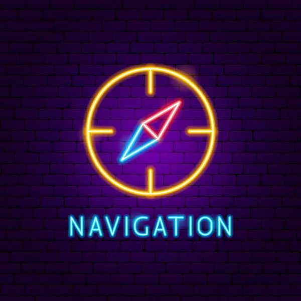 Popisek navigačního neonu — Stockový vektor