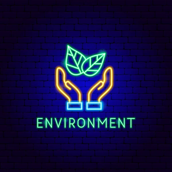 Environnement Étiquette néon — Image vectorielle