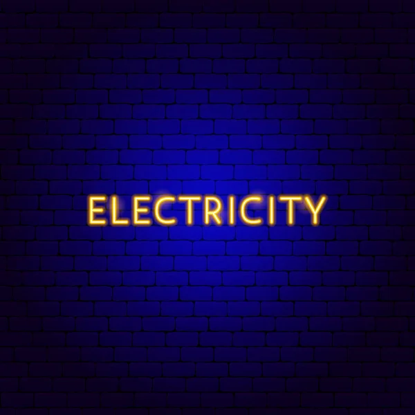 Electricity Neon Text — Stock Vector