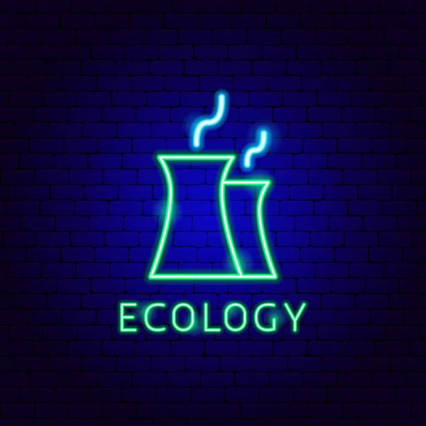 Ekologický parní neonový štítek — Stockový vektor
