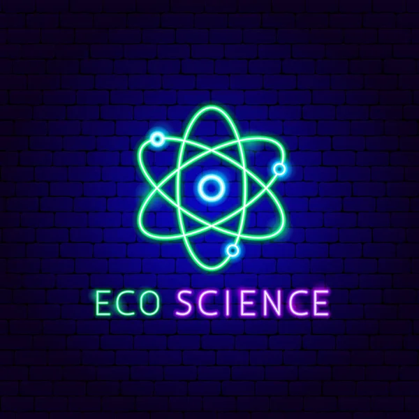 Ekologiczna etykieta Neon Science — Wektor stockowy