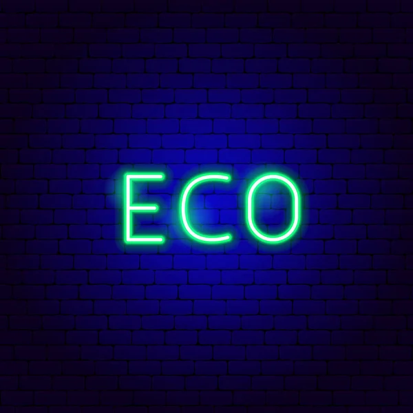 Eco Neon Text — Stock Vector