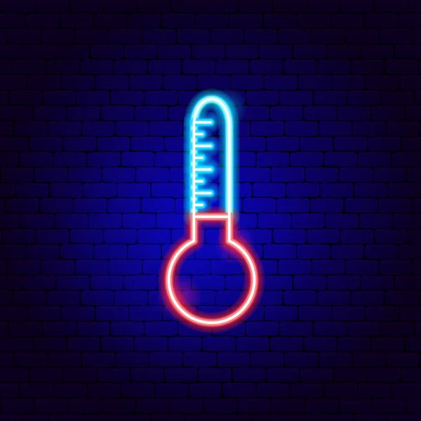 Weather Thermometer Neon Sign — ストックベクタ