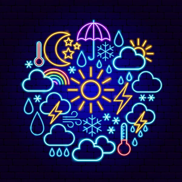 Neon Concept météo — Image vectorielle