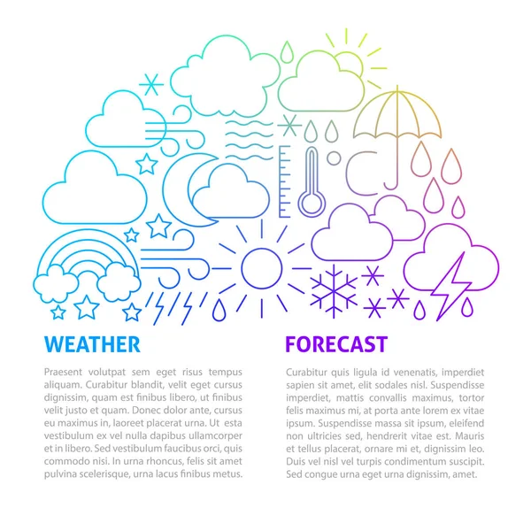 Šablona řádku předpovědi počasí — Stockový vektor