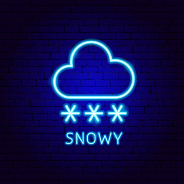Snowy Neon-etiket — Stockvector