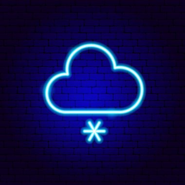 Snowy Cloud Neon Sign clipart